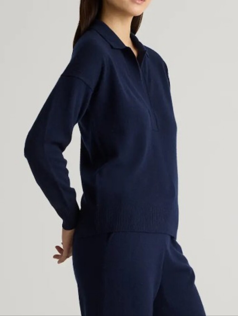 Quince Mongolian Cashmere Polo Sweater - L - Picture 4 of 6